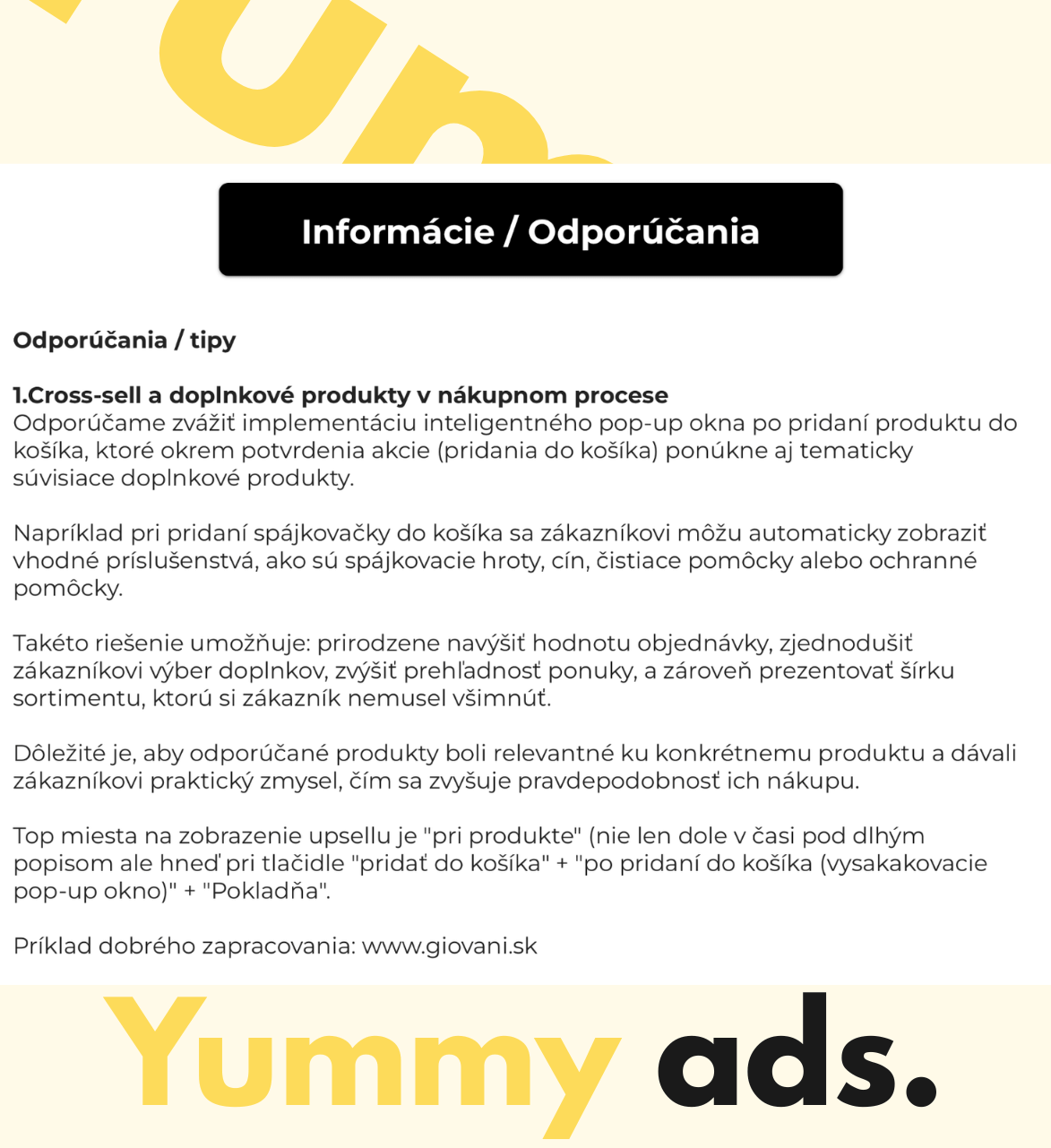 Odporúčania - Yummy ads - 1